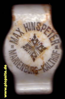 Bügelverschluss aus: Brauerei Max Hinspeter, vormals Reinhard Wiebe, Marienburg-Kalthof, Marienburg, Malbork, Polen