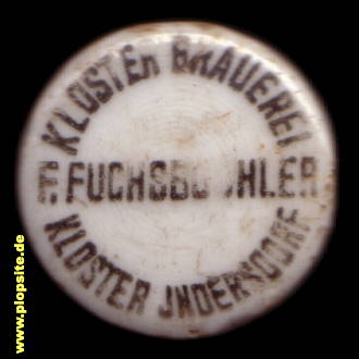 Picture of a ceramic Hutter stopper from: Klosterbrauerei Fuchsbüchler, Markt Indersdorf, Germany