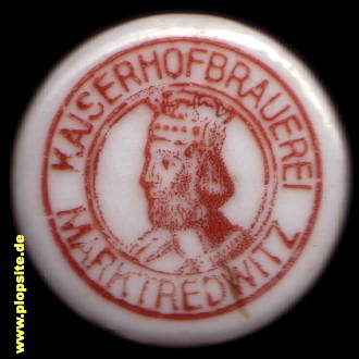 Picture of a ceramic Hutter stopper from: Kaiserhofbrauerei, Marktredwitz, Germany