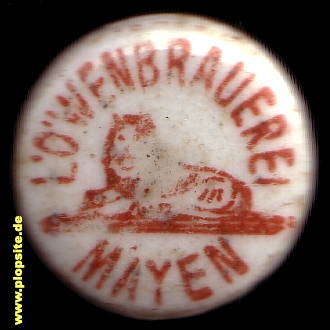Picture of a ceramic Hutter stopper from: Löwenbrauerei, Mayen, Germany