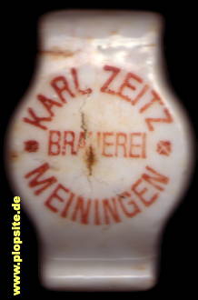Picture of a ceramic Hutter stopper from: Brauerei Karl Zeitz, Meiningen, Germany