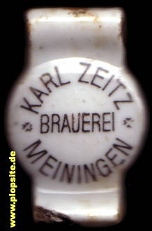 Picture of a ceramic Hutter stopper from: Brauerei Karl Zeitz, Meiningen, Germany