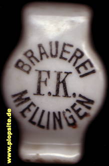 Picture of a ceramic Hutter stopper from: Brauerei Friedrich Kirchner, Mellingen, Germany