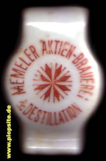 Picture of a ceramic Hutter stopper from: Aktien Brauerei & Destillation, Memel, Klaipėda, Kłajpeda, Lithuania