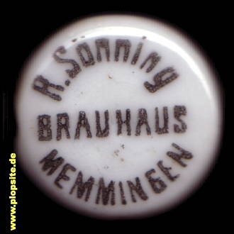 Picture of a ceramic Hutter stopper from: Brauerei zum Bräuhaus, Rudolf Sönning, Memmingen, Germany