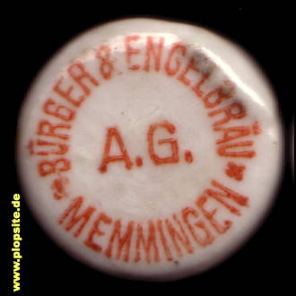 Picture of a ceramic Hutter stopper from: Bürger & Engelbräu AG, Memmingen, Germany