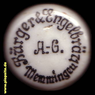 Picture of a ceramic Hutter stopper from: Bürger & Engelbräu AG, Memmingen, Germany