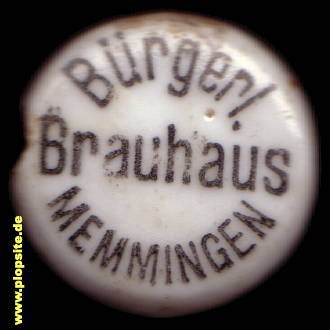 Picture of a ceramic Hutter stopper from: Bürgerliches Brauhaus AG, Memmingen, Germany