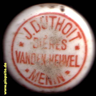 Picture of a ceramic Hutter stopper from: Bièrens van den Hehvel Duthoit, Menin, Menen, Belgium