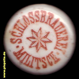 Picture of a ceramic Hutter stopper from: Schloßbrauerei, Militsch, Milicz, Poland