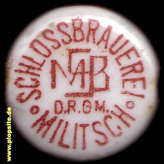 Picture of a ceramic Hutter stopper from: Schloßbrauerei, Andreas Graf von Maltzahn, Militsch, Milicz, Poland