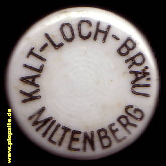 Picture of a ceramic Hutter stopper from: Kalt Loch Bräu, Miltenberg, Germany