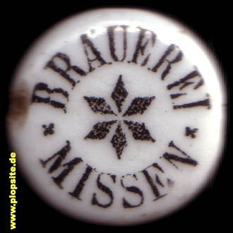 Picture of a ceramic Hutter stopper from: Brauerei, Missen, Missen-Wilhams, Germany