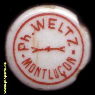 Bügelverschluss aus: Brasserie du Châtelet,  Ph. Weltz, Montluçon, Frankreich