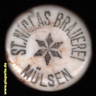 Picture of a ceramic Hutter stopper from: St. Niclas Brauerei, Mülsen, Germany