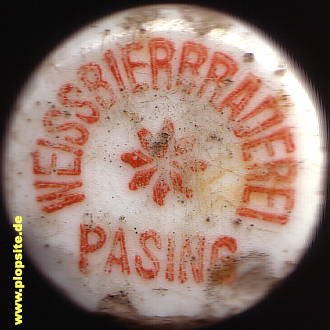 Picture of a ceramic Hutter stopper from: Weißbierbrauerei, München Pasing, Germany