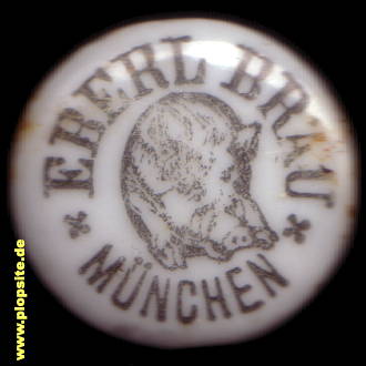 Picture of a ceramic Hutter stopper from: Paulaner Salvator Thomasbräu Eberl Bräu, München, Germany