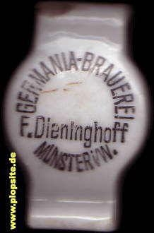 Picture of a ceramic Hutter stopper from: Germania Brauerei F. Dieninghoff, Münster, Germany