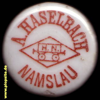 Bügelverschluss aus: Brauerei A. Haselbach GmbH, Namslau, Namysłów, Polen