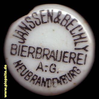 Bügelverschluss aus: Bierbrauerei AG Janssen & Bechly, Neubrandenburg, Deutschland
