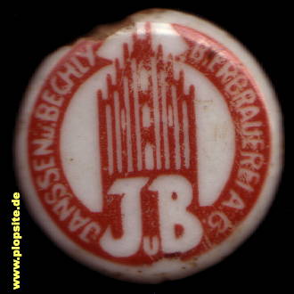 Picture of a ceramic Hutter stopper from: Bierbrauerei AG Janssen & Bechly, Neubrandenburg, Germany