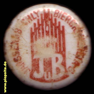 Picture of a ceramic Hutter stopper from: Bierbrauerei AG Janssen & Bechly, Neubrandenburg, Germany
