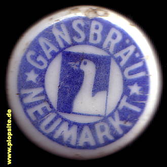 Picture of a ceramic Hutter stopper from: Gansbräu, Neumarkt, Germany