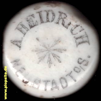 Picture of a ceramic Hutter stopper from: Brauerei Heidrich, Neustadt o./S., Prudnik, Poland