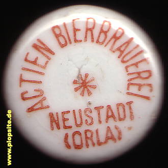 Picture of a ceramic Hutter stopper from: Actien Bierbrauerei, Neustadt / Orla, Germany