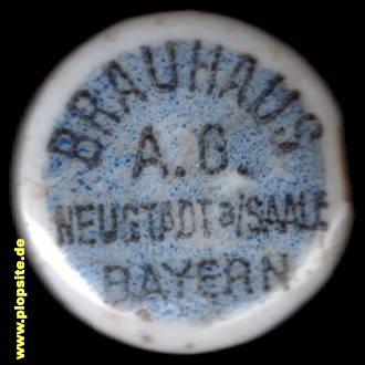 Picture of a ceramic Hutter stopper from: Brauhaus AG, Bad Neustadt / Saale, Germany