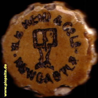 Picture of a ceramic Hutter stopper from: Leazes Brewery, Reid & Co. Ltd., Newcastle, United Kingdom