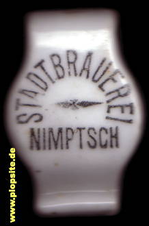 Picture of a ceramic Hutter stopper from: Stadtbrauerei, Nimptsch, Niemcza, Poland