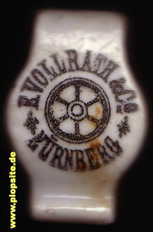 Picture of a ceramic Hutter stopper from: E. Vollrath & Co., Nürnberg, Deutschland, Glühwein, .