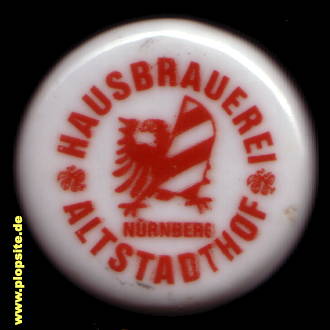 Picture of a ceramic Hutter stopper from: Hausbrauerei Altstadthof  , Nürnberg, Germany