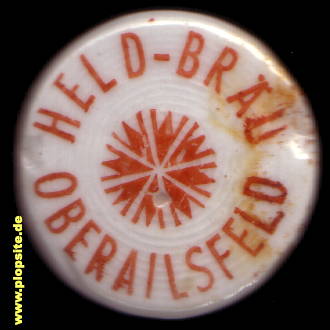Picture of a ceramic Hutter stopper from: Held Bräu, Robert Polster, Oberailsfeld, Ahorntal, Germany