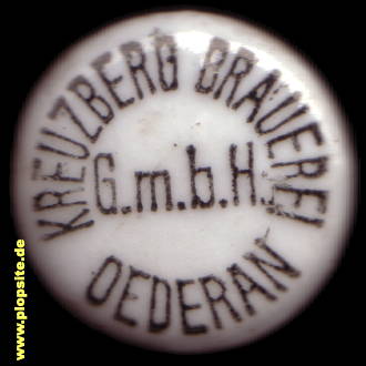 Picture of a ceramic Hutter stopper from: Kreuzberg Brauerei GmbH, Oederan, Germany