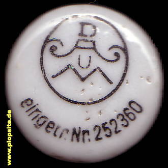 Picture of a ceramic Hutter stopper from: Schloßbrauerei Daum, Ortelsburg, Szczytno, Poland