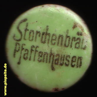 Picture of a ceramic Hutter stopper from: Storchenbräu, Pfaffenhausen, Germany