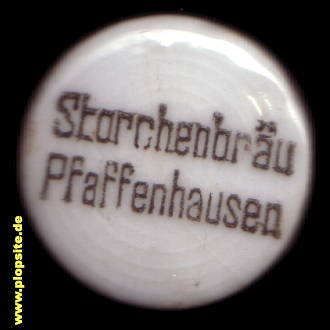 Picture of a ceramic Hutter stopper from: Storchenbräu, Pfaffenhausen, Germany