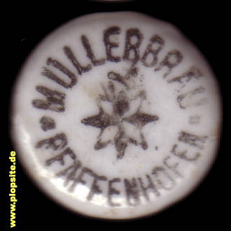 Picture of a ceramic Hutter stopper from: Müllerbräu, Gebrüder Müller, Pfaffenhofen / Ilm, Germany