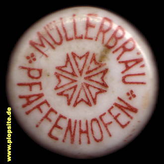 Picture of a ceramic Hutter stopper from: Müllerbräu, Gebrüder Müller, Pfaffenhofen / Ilm, Germany