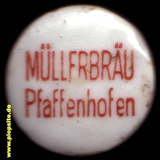 Picture of a ceramic Hutter stopper from: Müllerbräu, Gebrüder Müller, Pfaffenhofen / Ilm, Germany