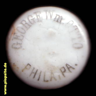 Picture of a ceramic Hutter stopper from: George William Otto Brewing, Philadelphia, PA, USA