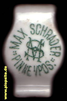 Picture of a ceramic Hutter stopper from: Brauerei Max Schrader, Pinne, Pniewy, Poland