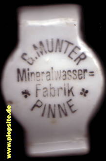 Picture of a ceramic Hutter stopper from: Brauerei Mineralwasser Anstalt Gabriel Munter, Pinne, Pniewy, Poland