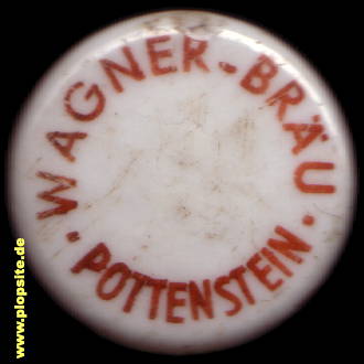 Picture of a ceramic Hutter stopper from: Wagner Bräu, Pottenstein, Germany