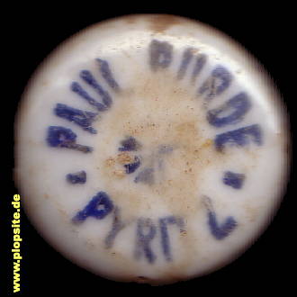 Bügelverschluss aus: Brauerei Bergemann, Inhaber Paul Burde, Pyritz, Pyrzyce, Polen