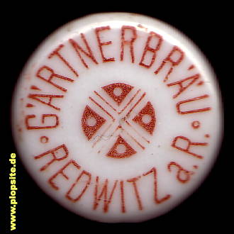 Picture of a ceramic Hutter stopper from: Gärtnerbräu, Redwitz / Rodach, Germany