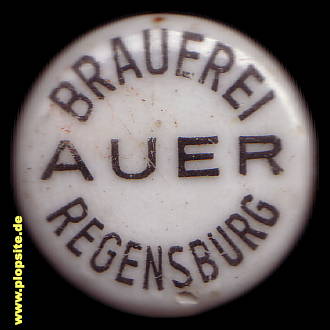 Picture of a ceramic Hutter stopper from: Brauerei Auer, Regensburg, Germany