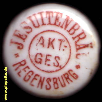 Picture of a ceramic Hutter stopper from: Jesuitenbrauerei AG, Regensburg, Germany